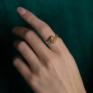 Gold Geometric Design Wraparound Ring (Available in Yellow/Rose/White Gold)