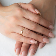Gold Starfish & Seashell Beach Ring (Available in Yellow/Rose/White Gold)