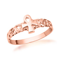 Gold Ankh Cross Nugget Ring (Available in Yellow/Rose/White Gold)