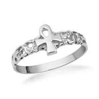 Gold Ankh Cross Nugget Ring (Available in Yellow/Rose/White Gold)