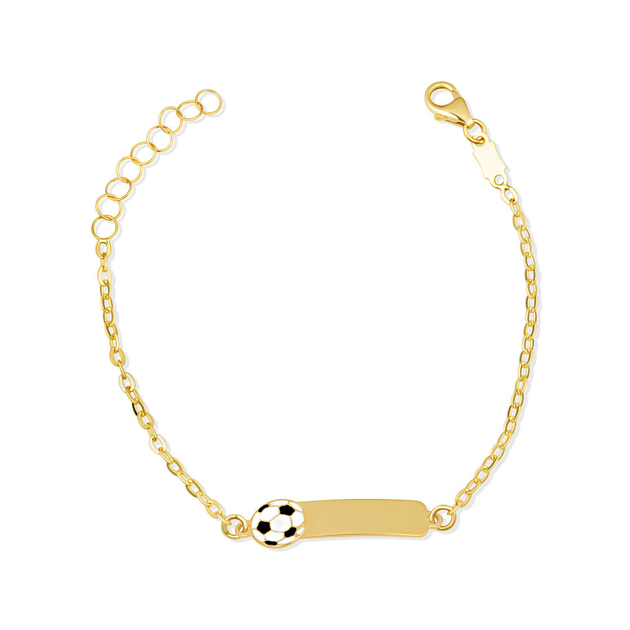 14K Yellow Gold Diamond Heart Nameplate Engravable Love Baby Bracelet