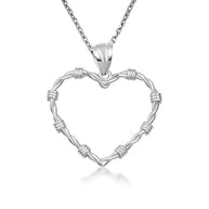 Gold Heart Crown of Thorns Jesus Christ Pendant Necklace XS/S/M/L/XL (Available Yellow/Rose/White Gold)
