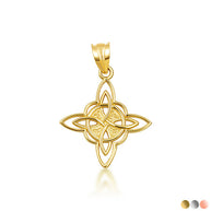 Gold Irish Celtic Cross Trinity Knot Pendant Necklace (Available in Yellow/Rose/White Gold)