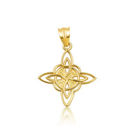 Gold Irish Celtic Cross Trinity Knot Pendant Necklace (Available in Yellow/Rose/White Gold)