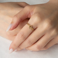 Gold Ankh Cross Nugget Ring (Available in Yellow/Rose/White Gold)