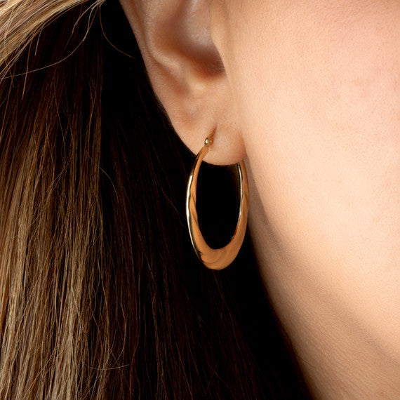 Yellow Gold Eternity Trinity Knot Earrings