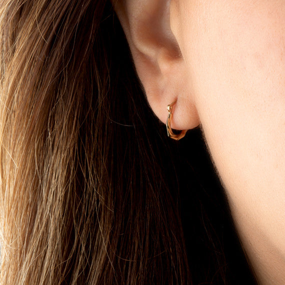 Yellow Gold Twist Hoop Earrings