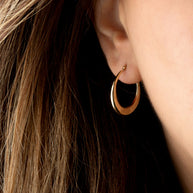 14K Gold Diamond Cut Hoop Earrings