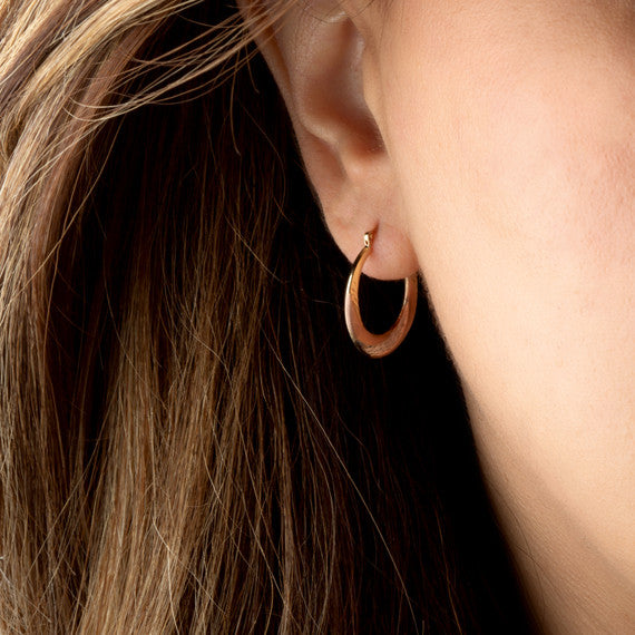 Gold Tri-Color Diamond Cut Hoop Earrings