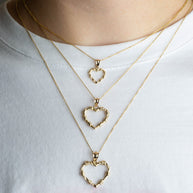 Gold Heart Crown of Thorns Jesus Christ Pendant Necklace XS/S/M/L/XL (Available Yellow/Rose/White Gold)