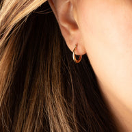 Gold Tri-Color Striped Hoop Earrings