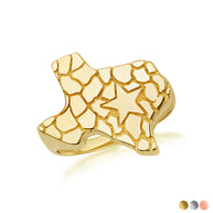 Gold Texas Lone Star State Nugget Ring (Available in Yellow/Rose/White Gold)