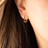 Yellow Gold Classic Square Hoop Earrings