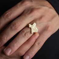 Gold Texas Lone Star State Longhorn Nugget Ring (Available in Yellow/Rose/White Gold)