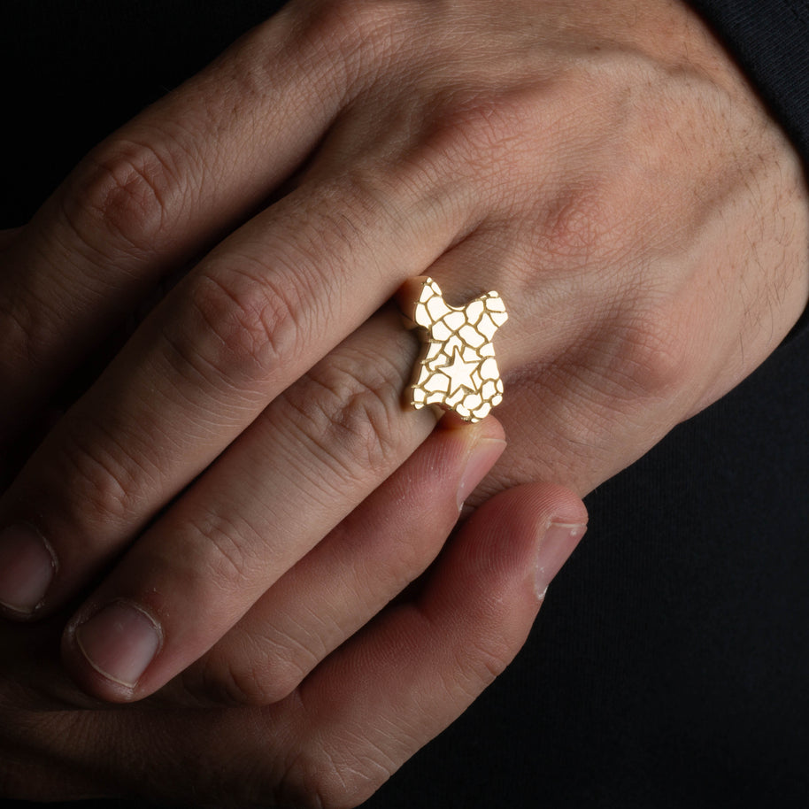 Gold Texas Lone Star State Nugget Ring (Available in Yellow/Rose/White Gold)