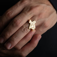 Gold Texas Lone Star State Nugget Ring (Available in Yellow/Rose/White Gold)