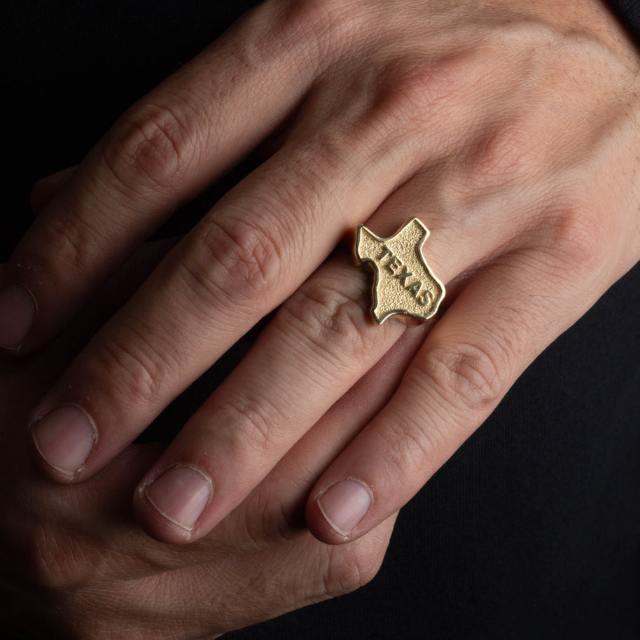 Gold Texas State Map Ring (Available in Yellow/Rose/White Gold)