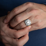 .925 Sterling Silver Men's Solid & Sophisticated Nugget Ring