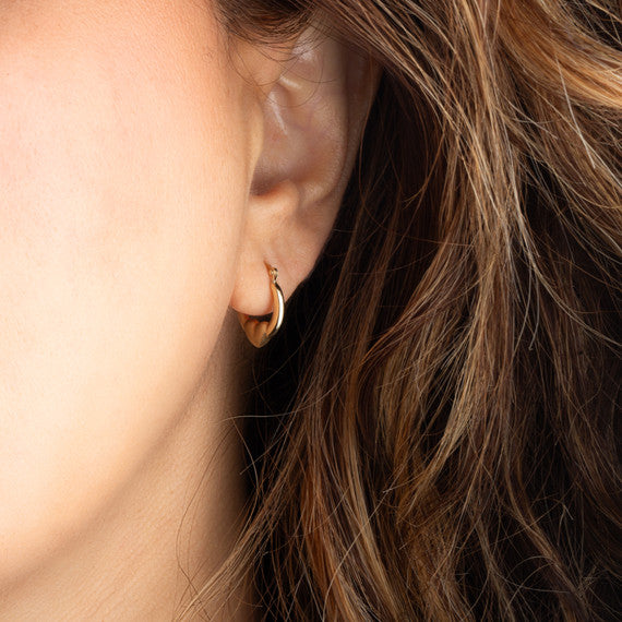 Yellow Gold Polished Heart Love Hoop Earrings