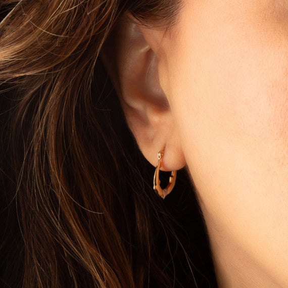 Two-Tone Gold Dolphin Heart Hoop Earrings