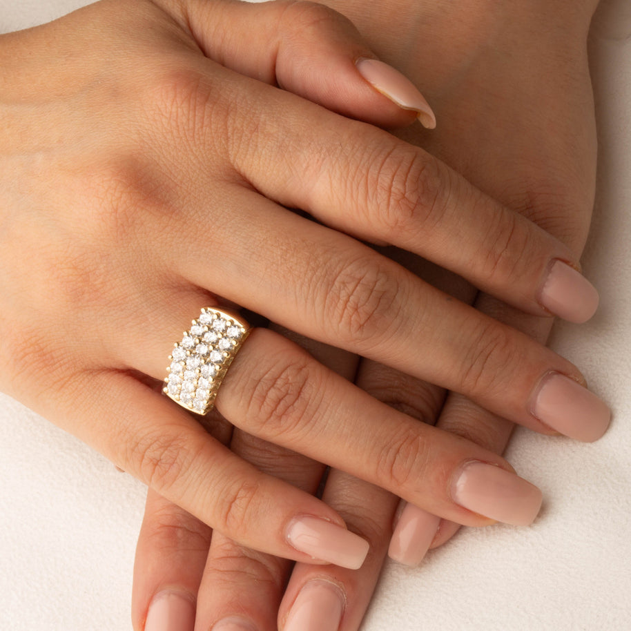 Gold Black Onyx Birthstone Cubic Zirconia Signet Ring (Available in Yellow/Rose/White Gold)