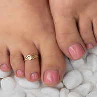 Gold Butterfly Rope Toe Ring (Available in Yellow/Rose/White Gold)