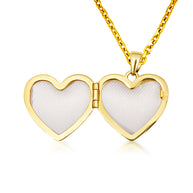 14K Yellow Gold Heart Locket Vintage Love Pendant Necklace