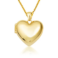 14K Yellow Gold Heart Locket Vintage Love Pendant Necklace
