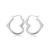 14K Gold Sideways Heart Hoop Earrings (Available in Yellow/White/Rose Gold)