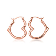 14K Gold Sideways Heart Hoop Earrings (Available in Yellow/White/Rose Gold)