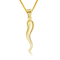 14K Gold Cornicello Italian Horn Pendant Necklace