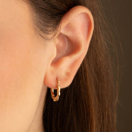 14K Yellow Gold Polished Twist Hoop Earrings