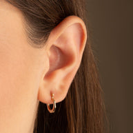 Tri-Color Gold XO Love Hoop Earrings