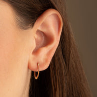 Tri-Color Gold Striped Oval Hoop Earrings