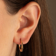 Gold Tri-Color Textured Hoop Earrings