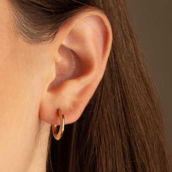 Gold Tri-Color Polished Hoop Earrings