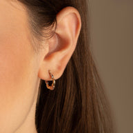Tri-Color Gold Textured Hoop Earrings