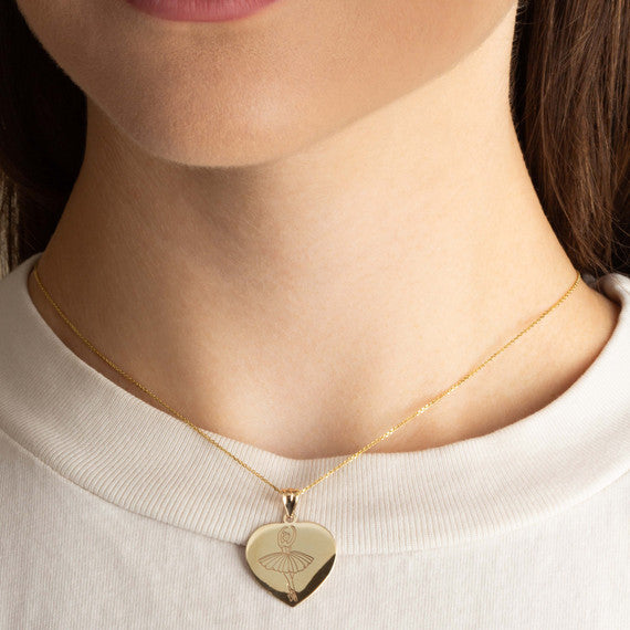 Gold Enamel Palette Paint Brush Artist Pendant Necklace (Available in Yellow/Rose/White Gold)
