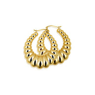 Yellow Gold Croissant Hoop Earrings (Available in Small/Large)