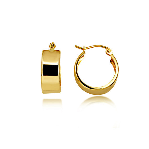 Wide Gold Hoop Earrings