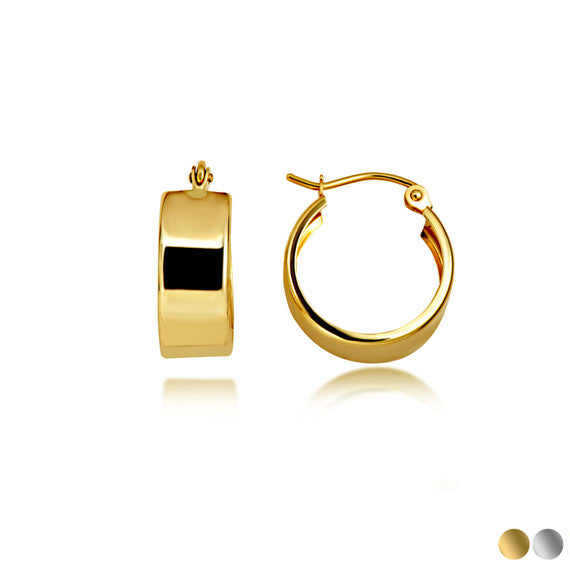 Wide Gold Hoop Earrings