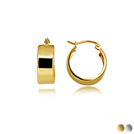 Wide Gold Hoop Earrings
