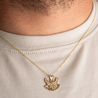 Gold United States Air Force Emblem Officially Licensed Pendant Necklace (Available in Yellow/Rose/White Gold)