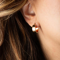 Wide Gold Hoop Earrings