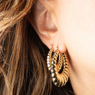 Yellow Gold Croissant Hoop Earrings (Available in Small/Large)