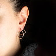 14K White Gold Thin Tube Hoop Earrings (Available in Small/Medium/Large/X-Large))