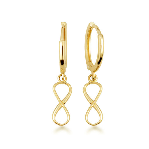 Yellow Gold Classic Infinity Huggie Hoop Earrings
