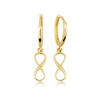 Yellow Gold Classic Infinity Huggie Hoop Earrings