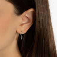 .925 Sterling Silver Classic Infinity Huggie Hoop Earrings