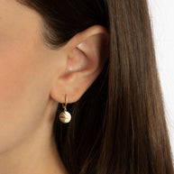 Yellow Gold Basketball Sports Athletic Drop Huggie Hoop Earrings